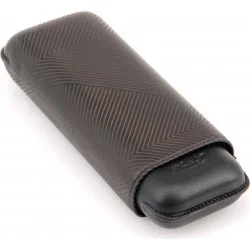 Astuccio per sigari Davidoff XL-2 in pelle nera Leaf