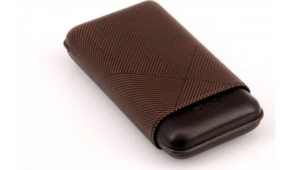 Astuccio per sigari Davidoff XL-3 in pelle marrone Leaf