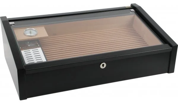 Vega (nero) - Humidor ad esposizione deluxe