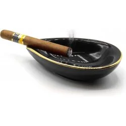 posacenere per sigari in ceramica adorini leaf nero