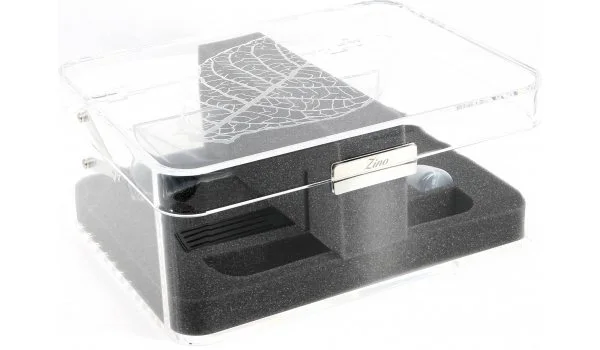 Humidor Acrilico Zino Foglia di Tabacco Trasparente
