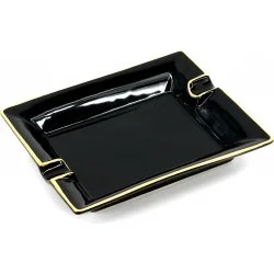 Posacenere per Sigari Rettangolare Dipinto Oro e Nero
