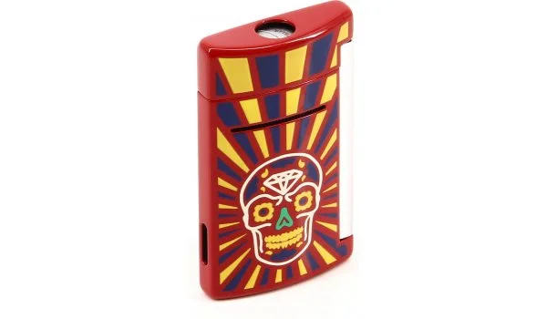 S.T. Dupont Minijet Lighter Dia De Los Muertos Red