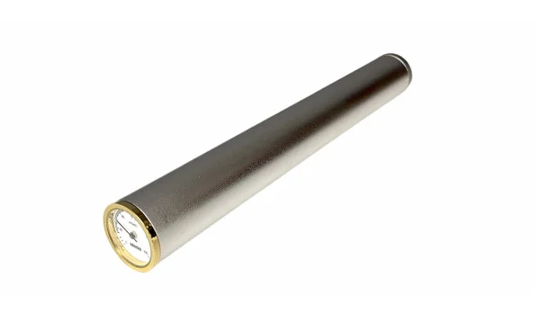 Astuccio per sigari singolo Adorini argento e igrometro dorato