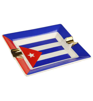 Posacenere per Sigari in Ceramica Bandiera Cubana