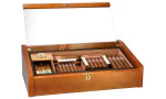 Top Humidor adorini Vega Deluxe in vetro e mogano foto 16