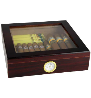 Humidor BigSmoke marrone con coperchio in vetro
