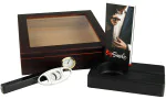 Humidor BigSmoke Set marrone con coperchio di vetro foto 7