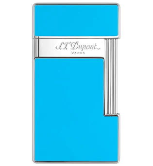 Accendino S.T. Dupont Slimmy Blu Chiaro Laccato Cromo 028007