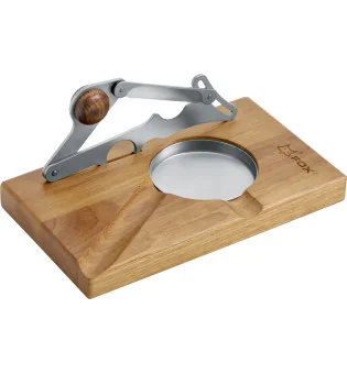 Forbici per sigari Fox in acciaio inox con supporto in legno e posacenere 749/1 SM