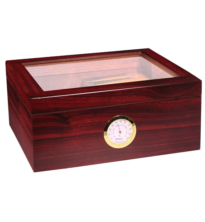 Humidor BigSmoke Marrone medio con coperchio in vetro