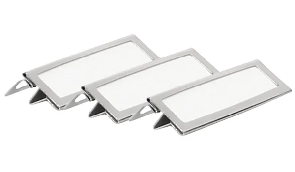 Clip per Etichette adorini in Metallo Argentato pack da 3