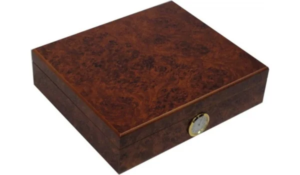 Humidor Angelo con Decorazioni in Legno di Radica