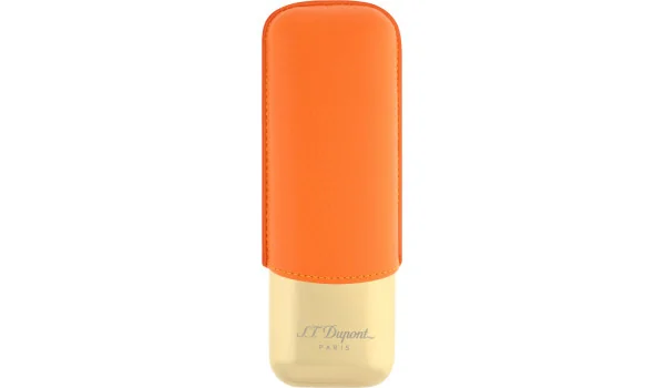 Custodia per 2 Sigari S.T. Dupont arancione / oro 183256