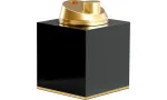 Accendino adorini con Fiamma a Getto da Tavolo Nero Lucido Oro