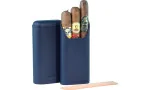 Custodia per sigari adorini in vera pelle per 2-3 sigari Blu