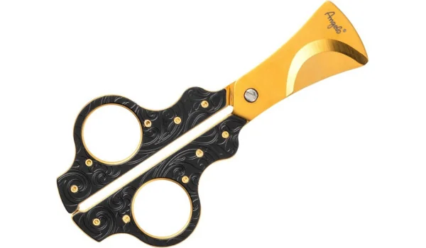 Forbici per sigari Angelo di alta gamma in metallo nero e oro