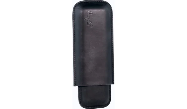 Portasigari Angelo nero x 2 sigari in pelle
