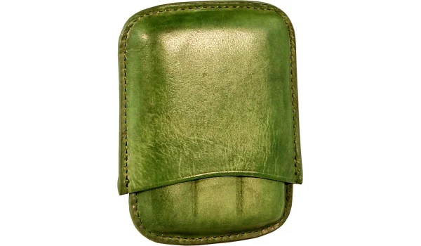 Portasigari Angelo x 3 sigari in pelle verde