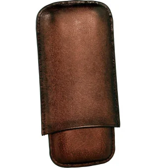 Portasigari Angelo x 3 sigari in pelle marrone scuro
