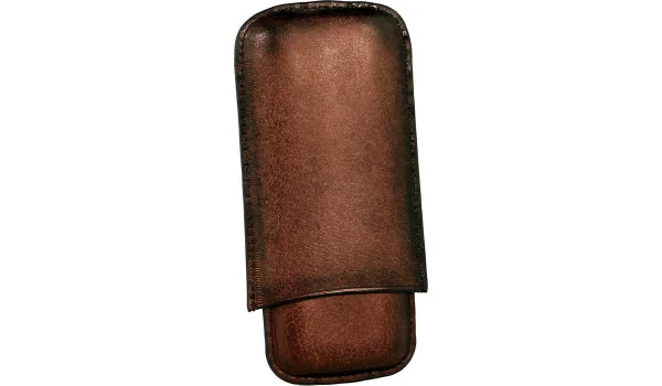 Portasigari Angelo x 3 sigari in pelle marrone scuro