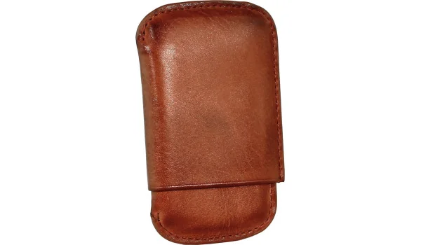 Portasigari Angelo x 4 sigari in pelle cognac