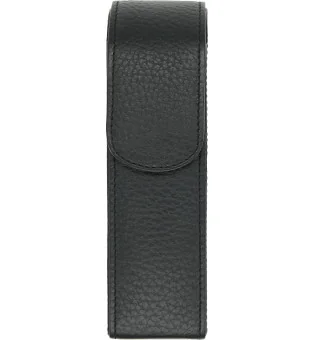 adorini portasigari tascabile in pelle 2 sigari nero, filato nero