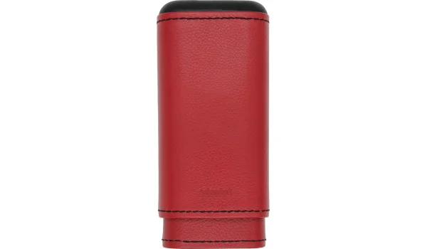 Custodia per 2/3 Sigari adorini Vera Pelle Rosso Lava