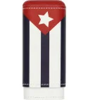 Custodia per sigari adorini in vera pelle per 2-3 sigari con bandiera cubana