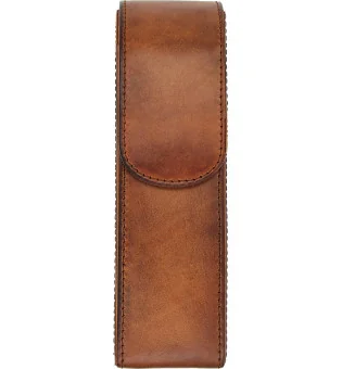 Custodia per sigari adorini tascabile vintage in pelle per 2 sigari marrone con astuccio per tagliasigari o accendino