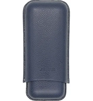 Custodia per Sigari Doppia Jemar in Pelle con Bordo Beruga Blu 464/2