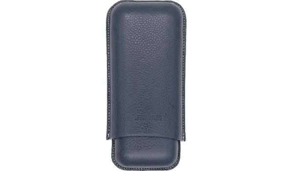 Custodia per Sigari Doppia Jemar in Pelle con Bordo Beruga Blu 464/2