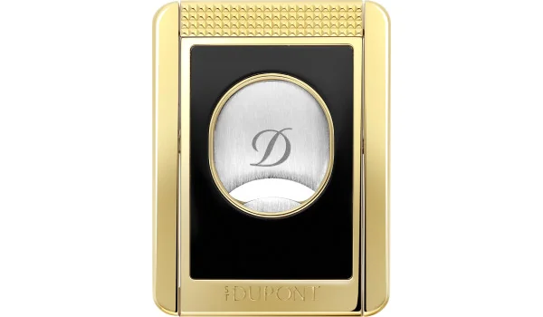 Tagliasigari a doppia lama S.T. Dupont con supporto per sigari, nero e oro 003553