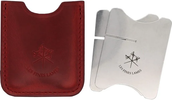 Portasigari Les Fines Lames con custodia in Pelle, rosso ciliegia