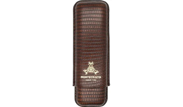 Custodia per sigari Montecristo in pelle marrone per 2 sigari