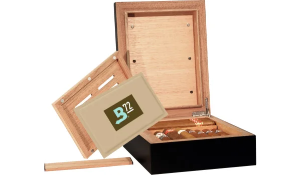 Humidor BigSmoke Mini Nero incl. pack Boveda 72%
